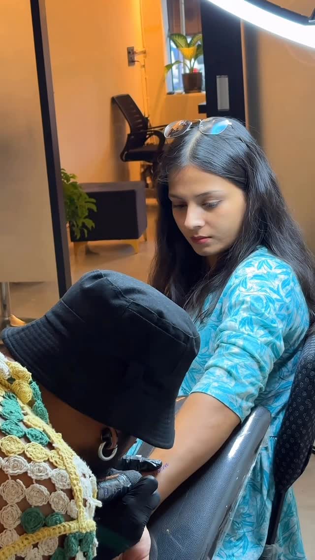 inVogue tattoo artist at work in the Jaipur studio